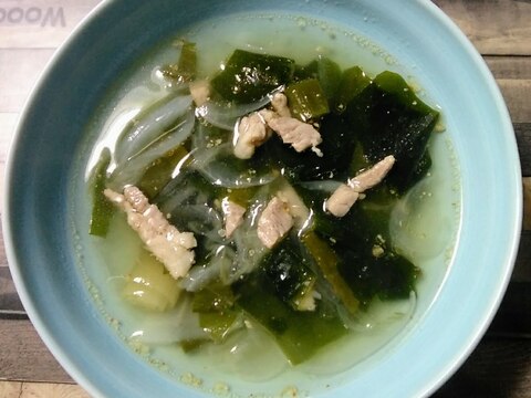 豚バラ肉と葉玉葱のスタミナスープ